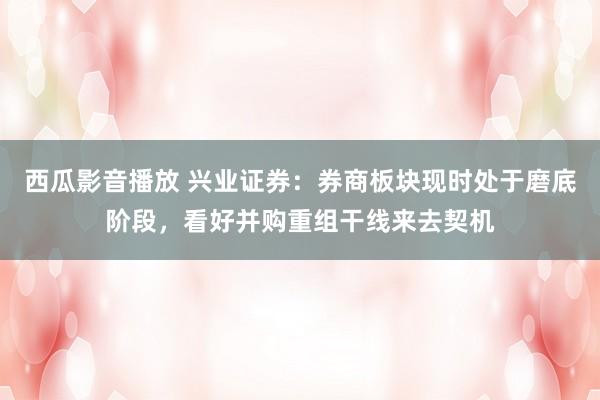 西瓜影音播放 兴业证券：券商板块现时处于磨底阶段，看好并购重组干线来去契机