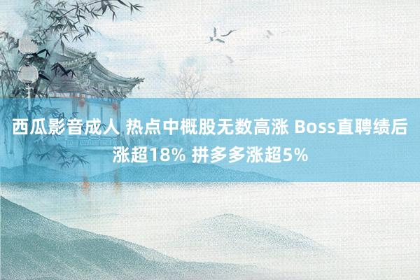 西瓜影音成人 热点中概股无数高涨 Boss直聘绩后涨超18% 拼多多涨超5%