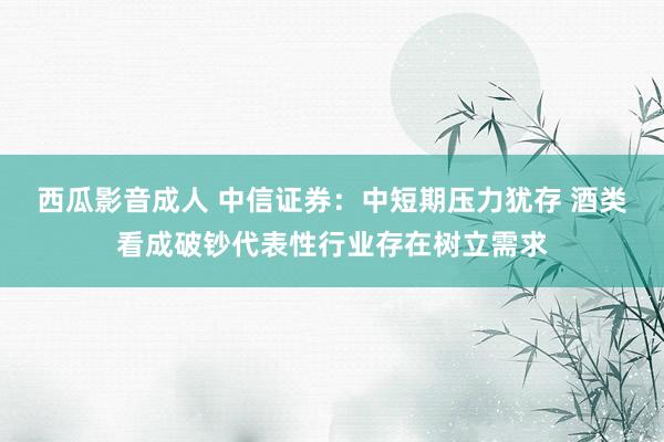 西瓜影音成人 中信证券：中短期压力犹存 酒类看成破钞代表性行业存在树立需求